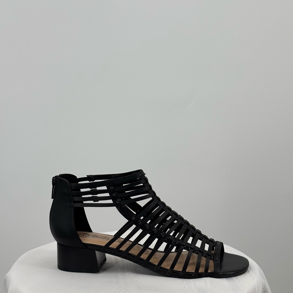 Bella Vita Black Woven Leather Sandals Size 8.5N